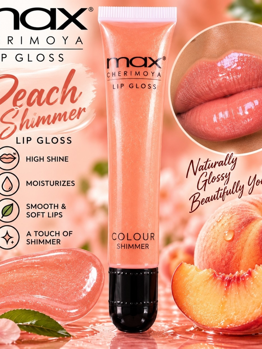 Peach Shimmer Lip Gloss — Peach